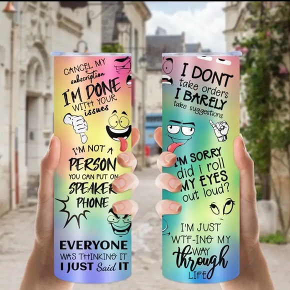 Funny Stainless Steel Tumbler NIB 20oz - Picture 1 of 6